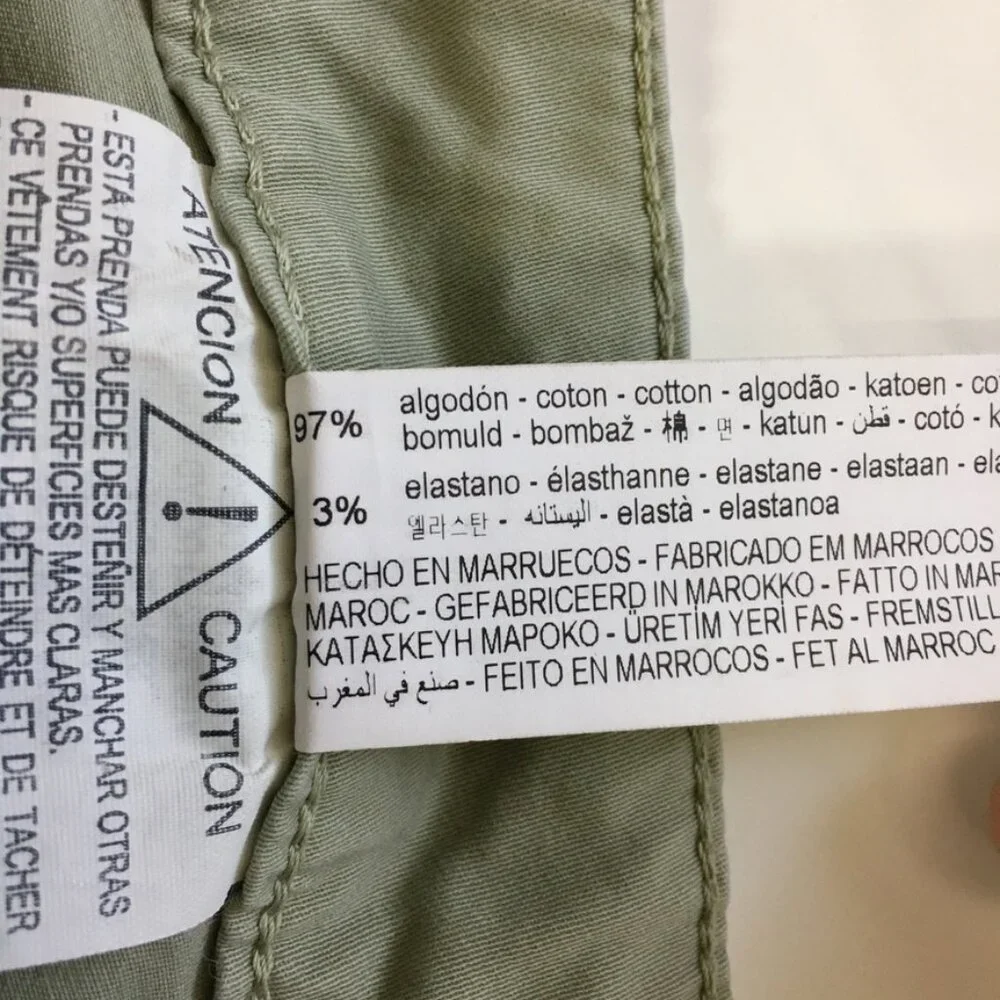 Zara Womens Chino Pants Size 6 Cuff Hem High-Rise Stretch 24.5 Inseam Green - Picture 12 of 15